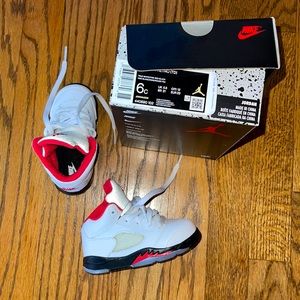 Jordan 5 Retro “Fire Red” TD Size 6c Gently Worn